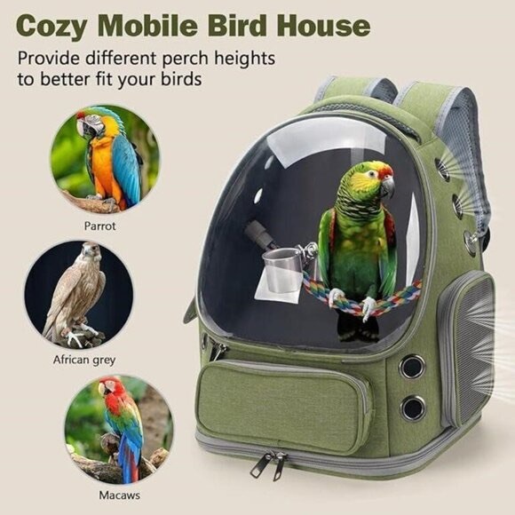 Bird Stand Travel Cage with Stand with Standing Perch and Stainless Steel Tray - Picture 6 of 7